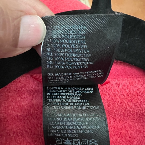 The North Face Pink Fleece Zip-Up Hoodie XS (16” P2P) Fitted Outdoor Jacket - Picture 5 of 5